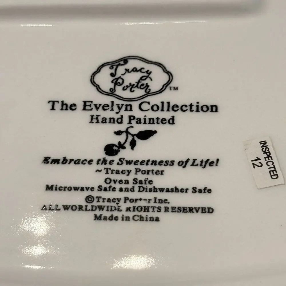 Tracy Porter The Evelyn Collection Oval Serving Dish Floral Berries 12 x 7 x 2